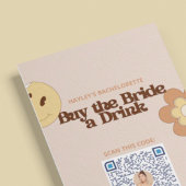 Retro Bachelorette Party Venmo QR Kaart Plaatskaartje