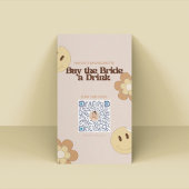 Retro Bachelorette Party Venmo QR Kaart Plaatskaartje