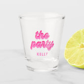 Retro Bachelorette "The Party" Shot Glas (Voorkant)