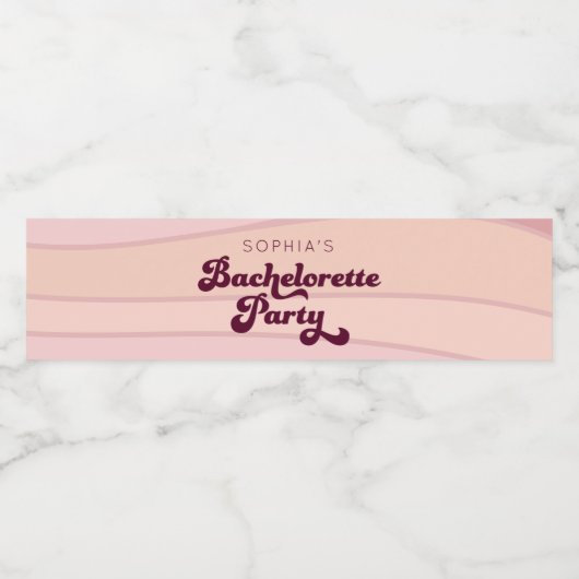 Retro Bachelorette Water Fleslabels Waterfles Etiket (Enkel label)