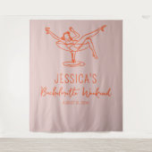 Retro Bachelorette weekend Achtergrond Fotocabine Wandkleed (Voorkant)