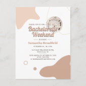 Retro Bachelorette Weekend Disco Party Uitnodiging Briefkaart (Voorkant)
