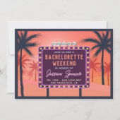 Retro Bachelorette Weekend Party Invitation Kaart (Voorkant)