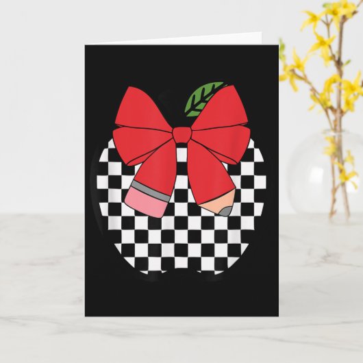 Retro Back To School Onderwijzeres Wedstrijd Gerui Kaart (Gele Bloem)