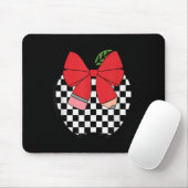 Retro Back To School Teacher Race Checkered Pencil Muismat (Met muis)