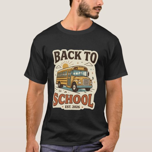 Retro Back to School Vintage Schoolbus T-shirt | (Voorkant)