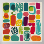 Retro background, illustrationmid,century,modern,p poster (Voorkant)