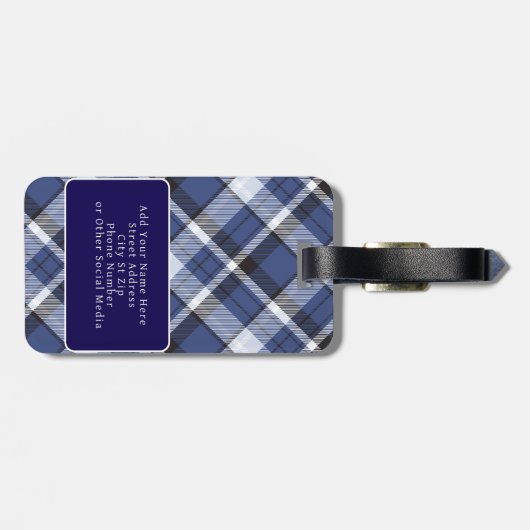 Retro Background Seamless Plaid Pattern Vector Bagagelabel (Achterkant horizontaal)