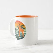 Retro Background Tweekleurige Koffiemok (Voorkant links)