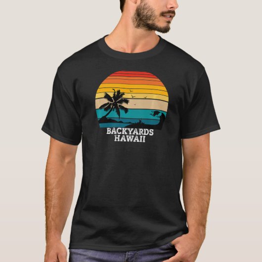  Retro Backyards Hawaii Sunset T-shirt (Voorkant)