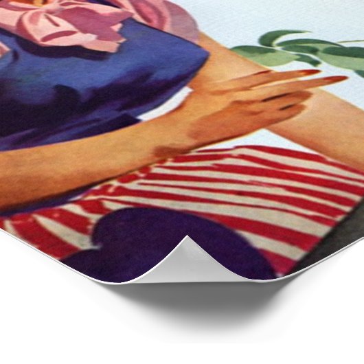 Retro Bacon Barbeque Poster (Hoek)