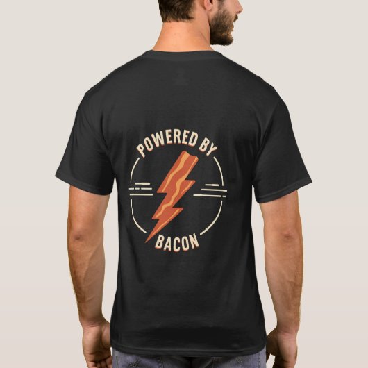 Retro Bacon Lover Grappig eten met Lightning Tripl T-shirt (Achterkant)