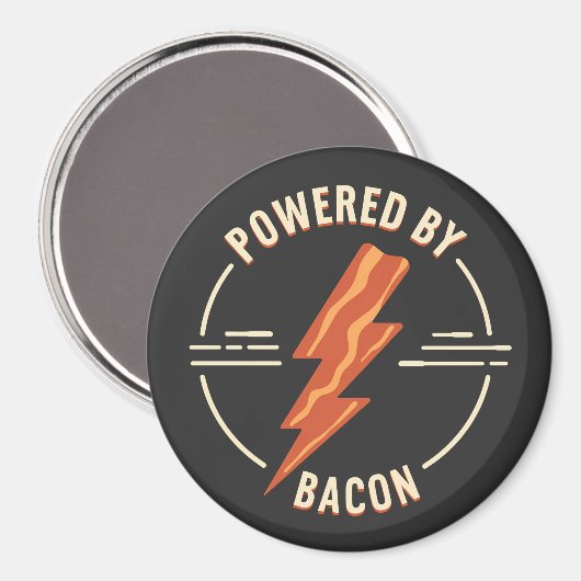 Retro Bacon Lover Grappig Voedsel Ontwerp met Blik Magneet (Voorkant / Achterkant)