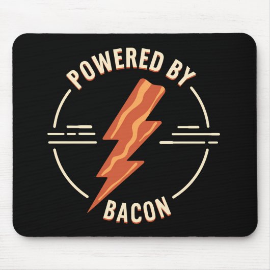 Retro Bacon Lover Grappig Voedsel Ontwerp met Blik Muismat (Voorkant)