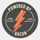 Retro Bacon Lover Grappig Voedsel Ontwerp met Blik Ronde Sticker (Voorkant)