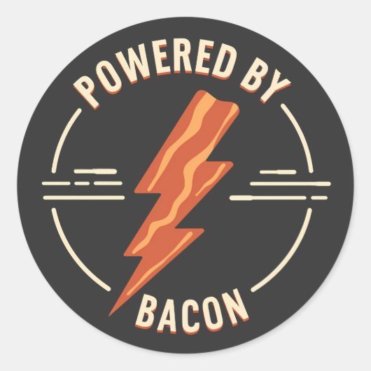 Retro Bacon Lover Grappig Voedsel Ontwerp met Blik Ronde Sticker (Voorkant)