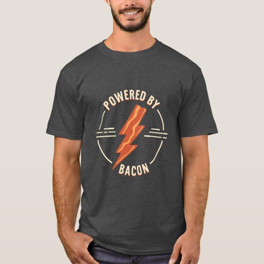 Retro Bacon Lover Grappig Voedsel Ontwerp met Blik T-shirt (Voorkant)