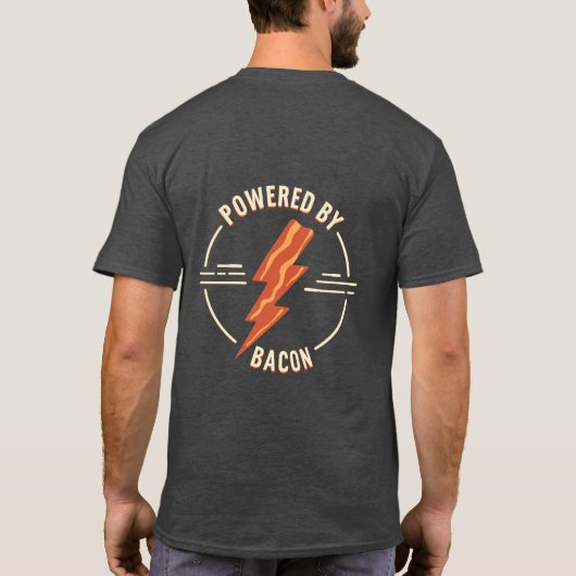 Retro Bacon Lover Grappig Voedsel Ontwerp met Blik T-shirt (Achterkant)