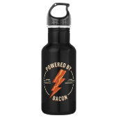 Retro Bacon Lover Grappig Voedsel Ontwerp met Blik Waterfles (Voorkant)