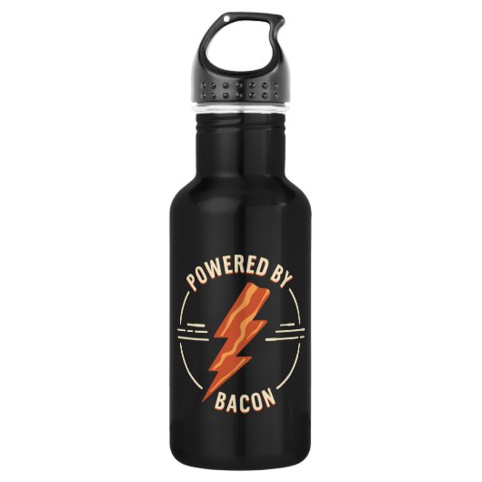 Retro Bacon Lover Grappig Voedsel Ontwerp met Blik Waterfles (Voorkant)