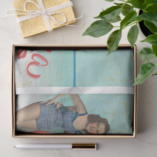 Retro baden schoonheden decoupage tissuepapier (Geschenk)