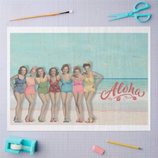 Retro baden schoonheden decoupage tissuepapier (Craft)