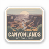 Retro Badge Canyonlands National Park Sticker (Voorkant)