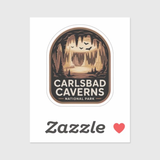 Retro Badge Carlsbad Caverns National Park Sticker (Vel)