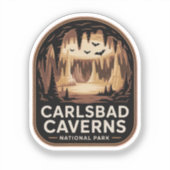 Retro Badge Carlsbad Caverns National Park Sticker (Voorkant)
