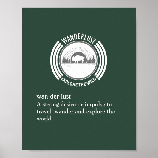 Retro Badge	Cute Muur Kunst Poster | wanderlust  (Voorkant)