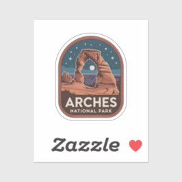 Retro Badge Design voor Arches National Park Sticker