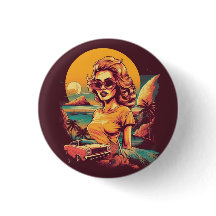 Retro badge/knop, retro, vintage geïnspireerde kno