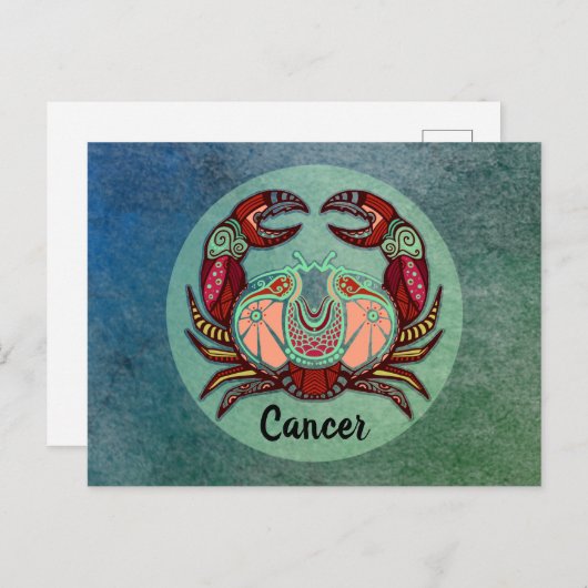 Retro-badge met kanker briefkaart (Voorkant / Achterkant)