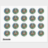 Retro-badge met kanker ronde sticker (Vel)