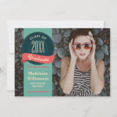 Retro Badge met Pijlen Foto Afstuderen Kaart (Voorkant)