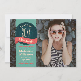 Retro Badge met Pijlen Foto Afstuderen Kaart