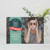 Retro Badge met Pijlen Foto Afstuderen Kaart (Staand voorkant)