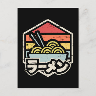 Retro Badge Ramen Classic Round Sticker Briefkaart