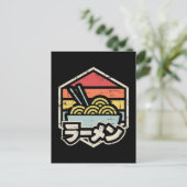 Retro Badge Ramen Classic Round Sticker Briefkaart (Staand voorkant)