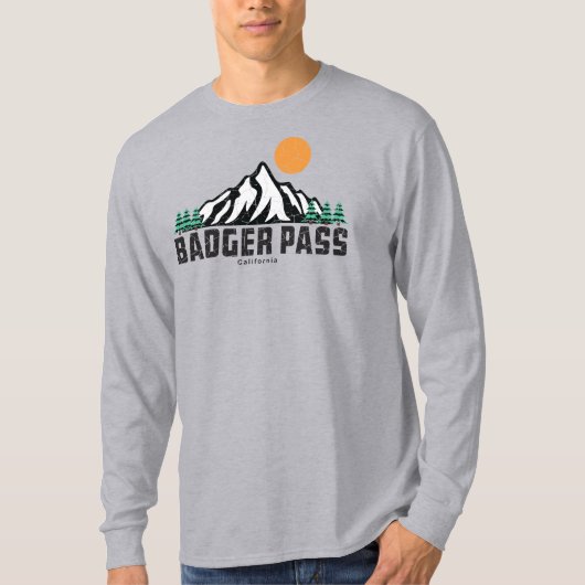 Retro Badger Pass Ski T-shirt (Voorkant)