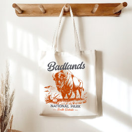 Retro Badlands National Park Souvenir Design Tote Bag