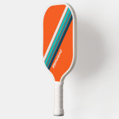 Retro Badmeester Gestreept met Naam Pickleball Paddle (Links)