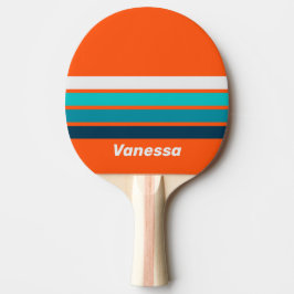 Retro Badmeester met Strepen en Naam Tafeltennisbatje
