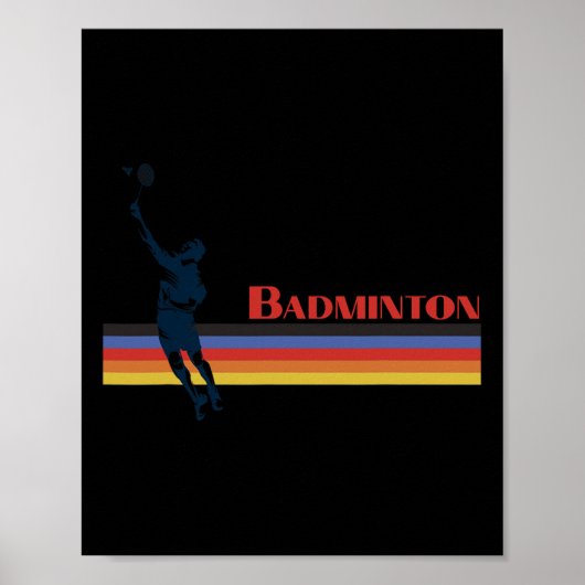 Retro Badminton 70s en 80s Party Poster (Voorkant)