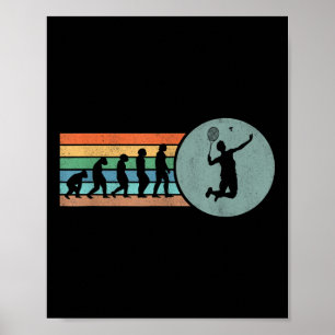 Retro Badminton Evolutie Shuttle Vintage Badminton Poster