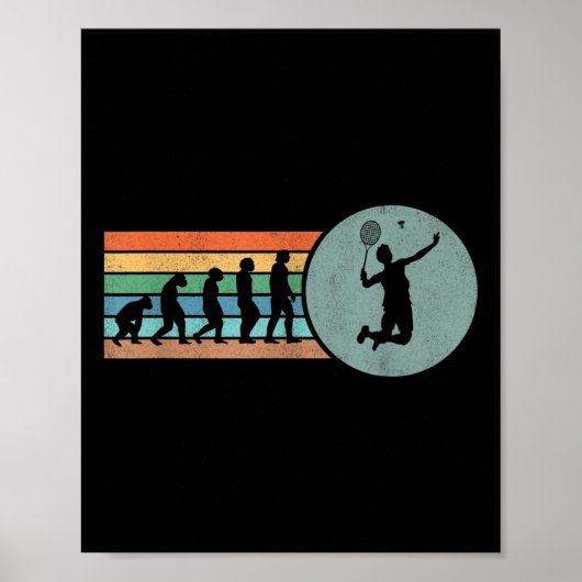 Retro Badminton Evolutie Shuttle Vintage Badminton Poster (Voorkant)