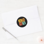 Retro Badminton I Racket I Shuttle I Badminton Ronde Sticker (Envelop)