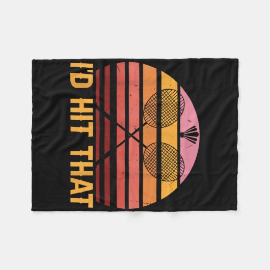Retro Badminton Id Hit That Fleece Deken (Voorkant (Horizontaal))