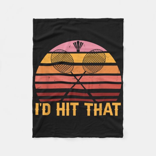 Retro Badminton Id Hit That Fleece Deken (Voorkant)