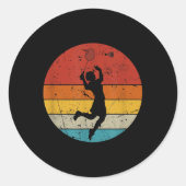 Retro Badminton Lover Ronde Sticker (Voorkant)